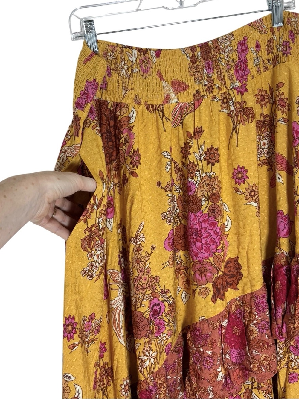 City Chic Venice Bird Floral Boho Skirt 18 - Picture 3 of 8